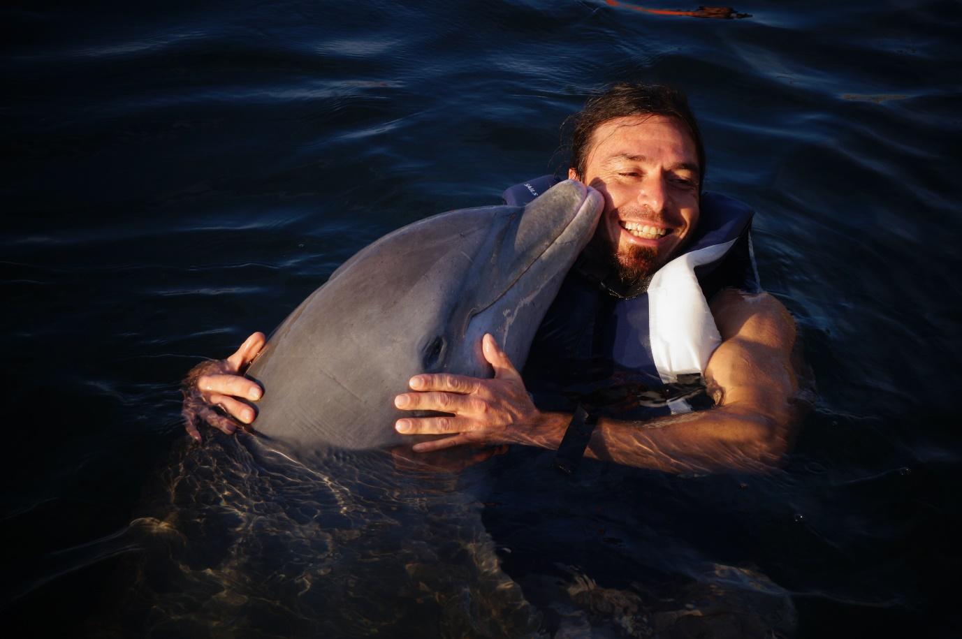 baño con delfines para personas con discapacidad en un viaje accesible a Cuba 